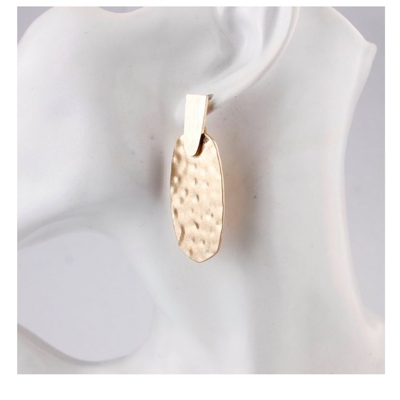 NEW Hammered stud drop Earring 3 color choices - Picture 5 of 7